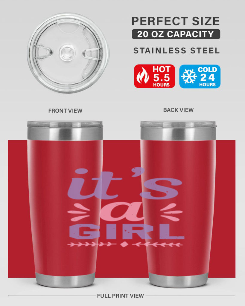 its a girl Style 32#- baby shower- tumbler