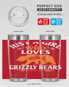 just a girl who loves Grizzly Bears 20#- Bears- Tumbler