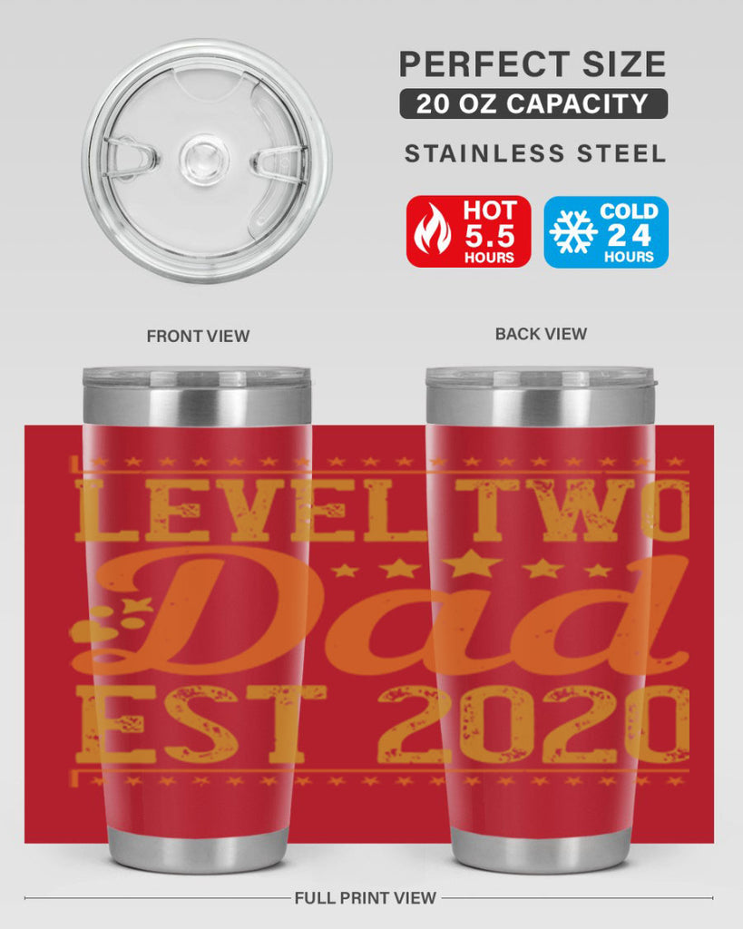 level dad est 189#- fathers day- Tumbler