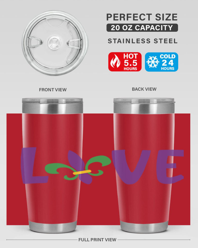 love 80#- mardi gras- Tumbler