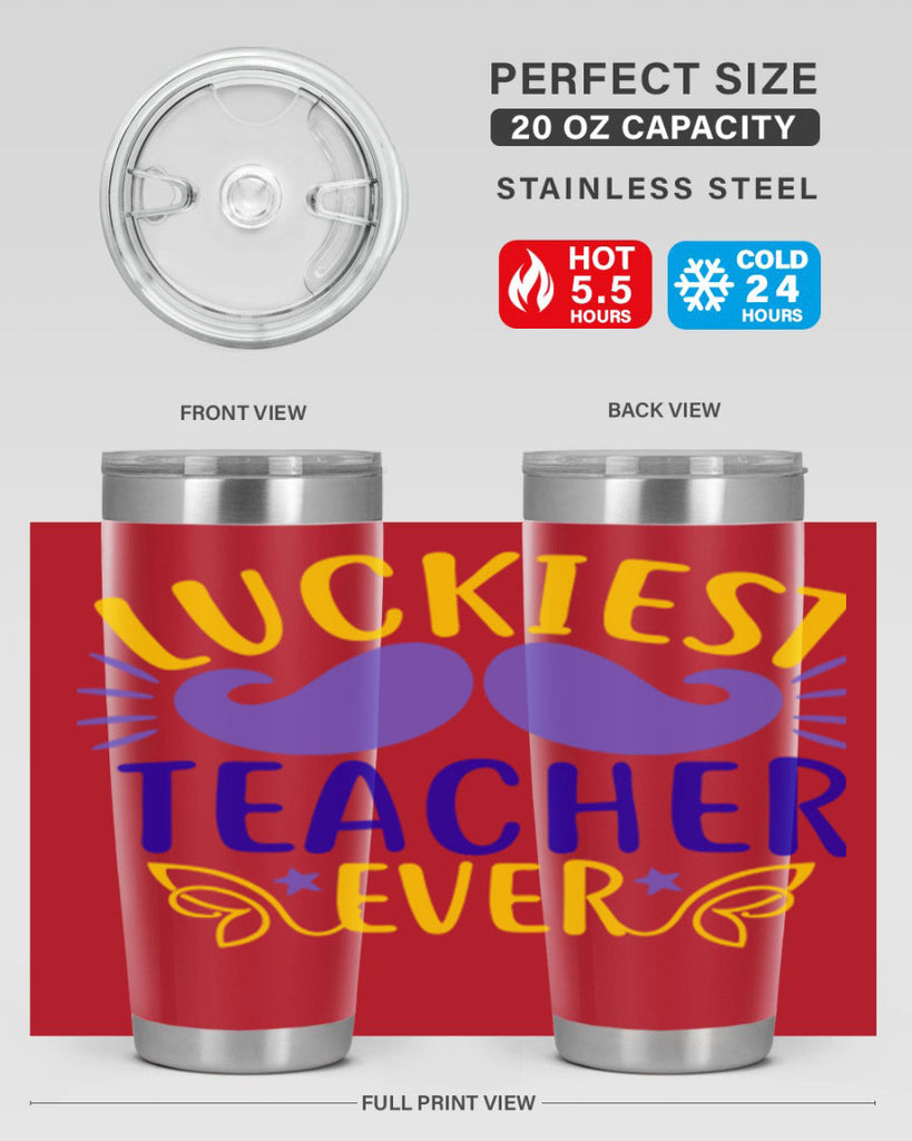 luckiest teacher ever 12#- mardi gras- Tumbler