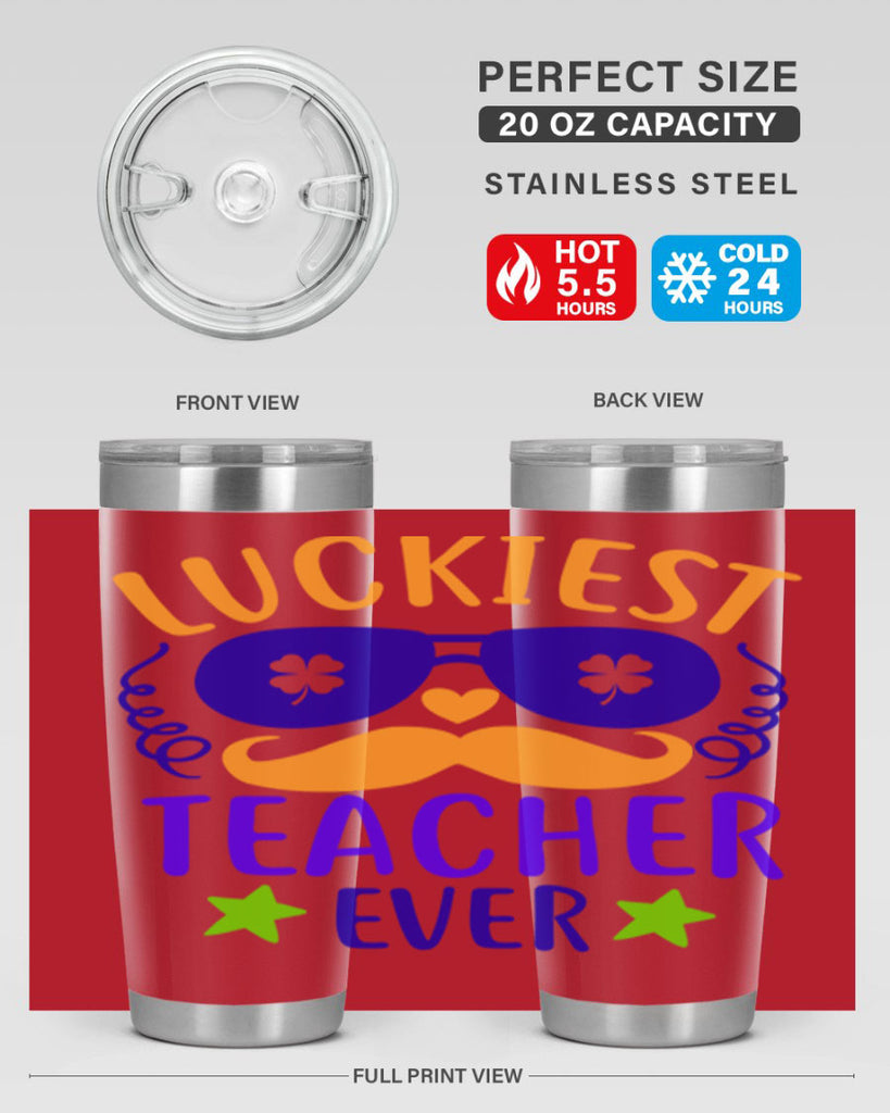 luckiest teacher ever 14#- mardi gras- Tumbler
