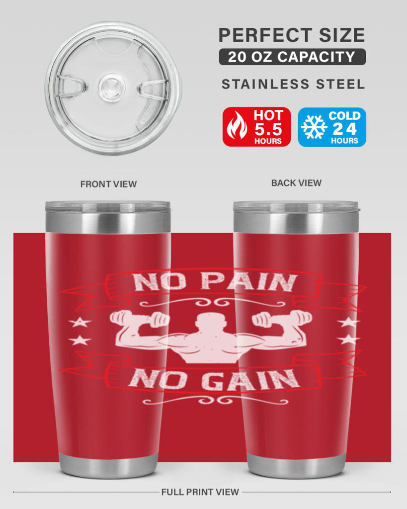 no pain no gain 82#- gym- Tumbler
