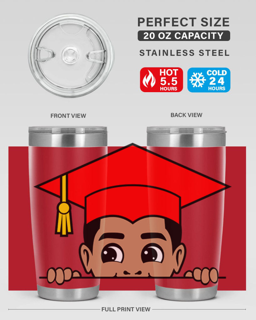 peekaboo afro puffs grad boy 20#- black men - boys- tumbler