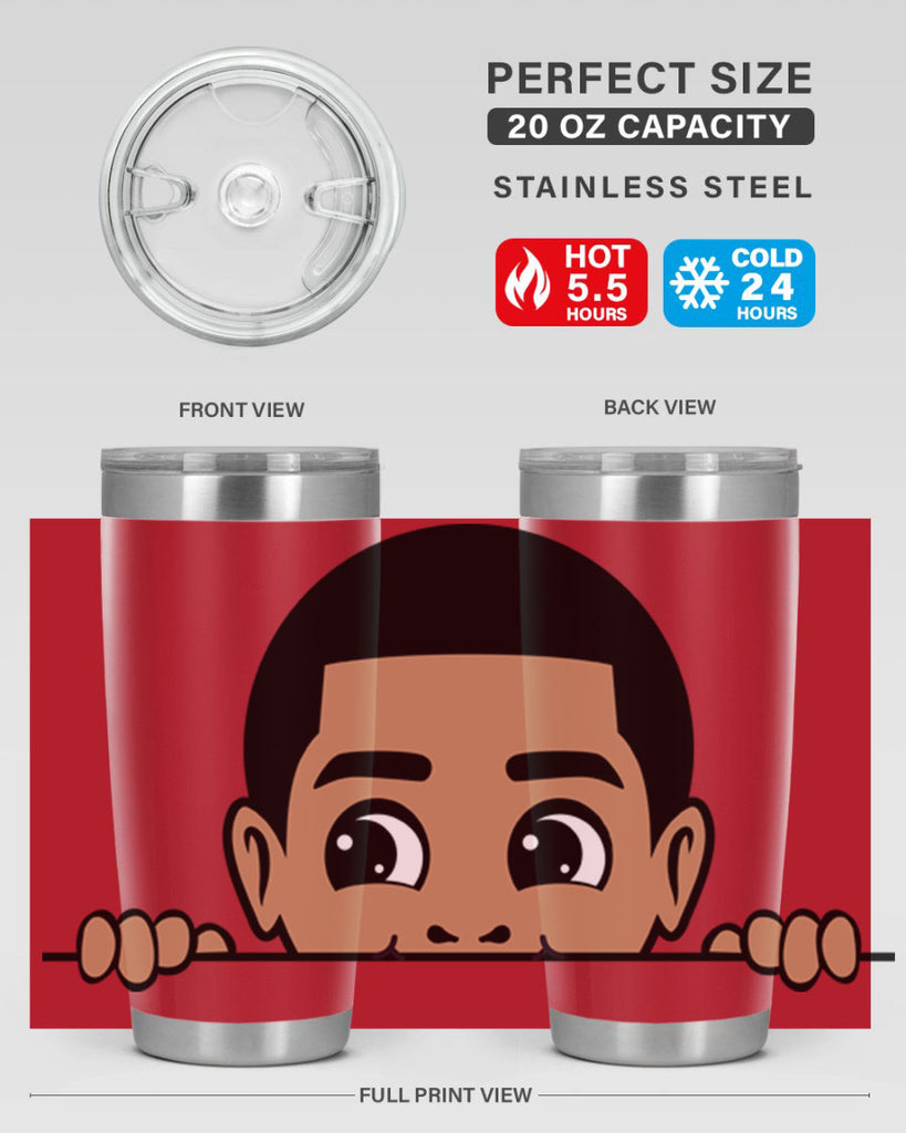 peekaboo boy 17#- black men - boys- tumbler