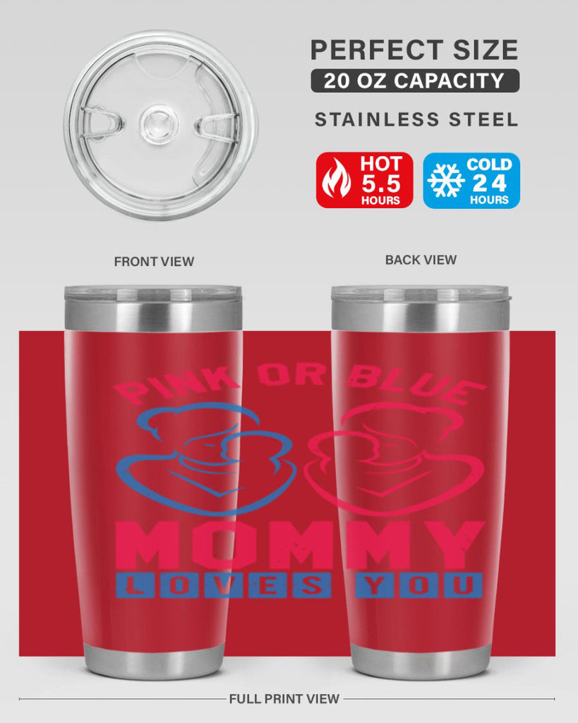 pink or blue Mommy Loves you Style 21#- baby shower- tumbler