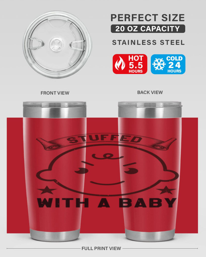 stuffed with a baby Style 14#- baby shower- tumbler