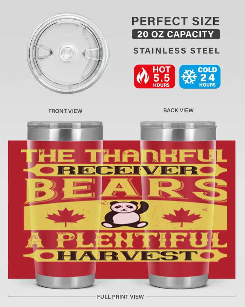 the thankful receiver bears a plentiful harvest 2#- thanksgiving- Tumbler