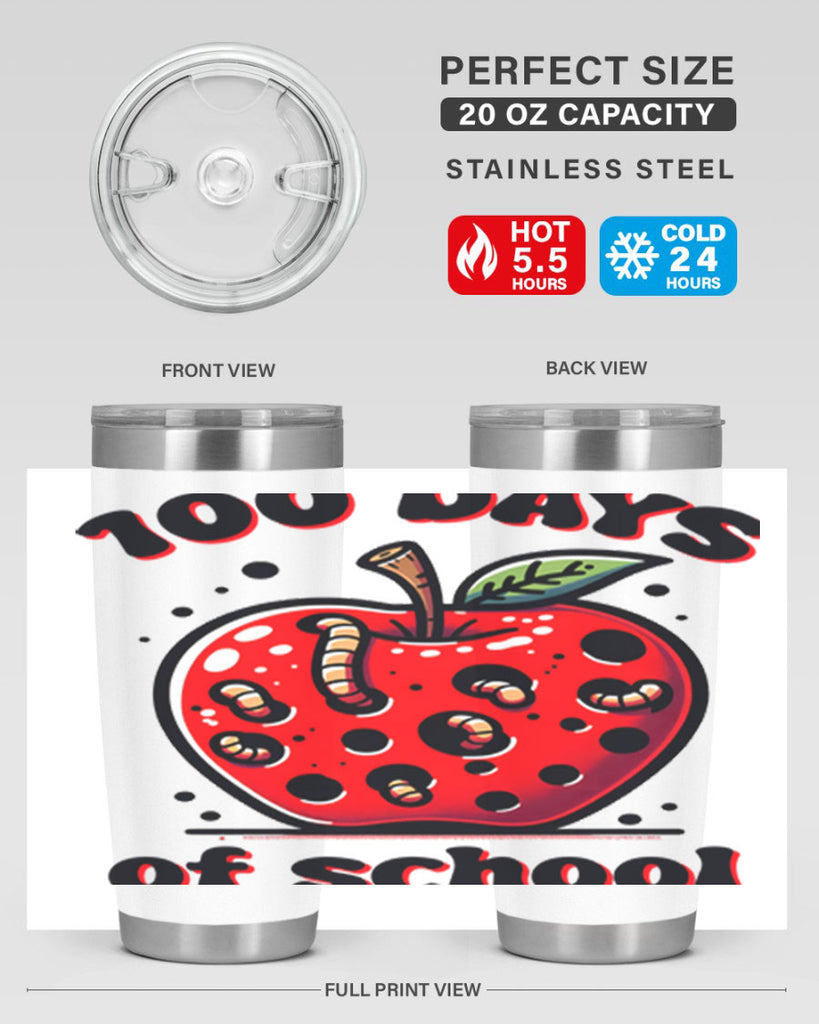 100 Days of School Apple 31#- 100 days of school- Tumbler