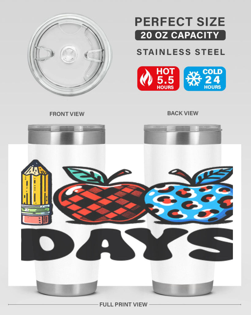 100th day of school Apple 38#- 100 days of school- Tumbler