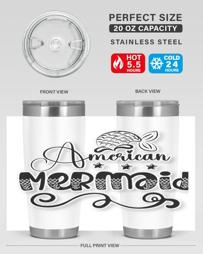 American Mermaid 15#- mermaid- Tumbler