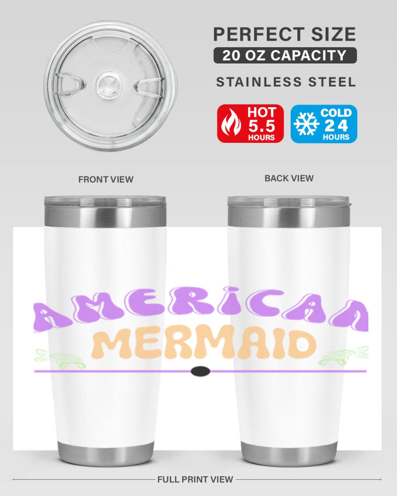 American Mermaid 16#- mermaid- Tumbler