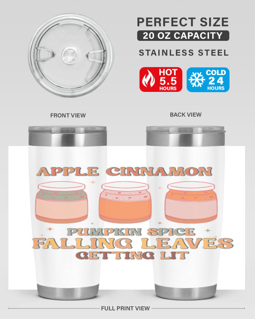 Apple Cinnamon Pumpkin Spice Falling Leaves Getting Lit 12#- fall- Tumbler