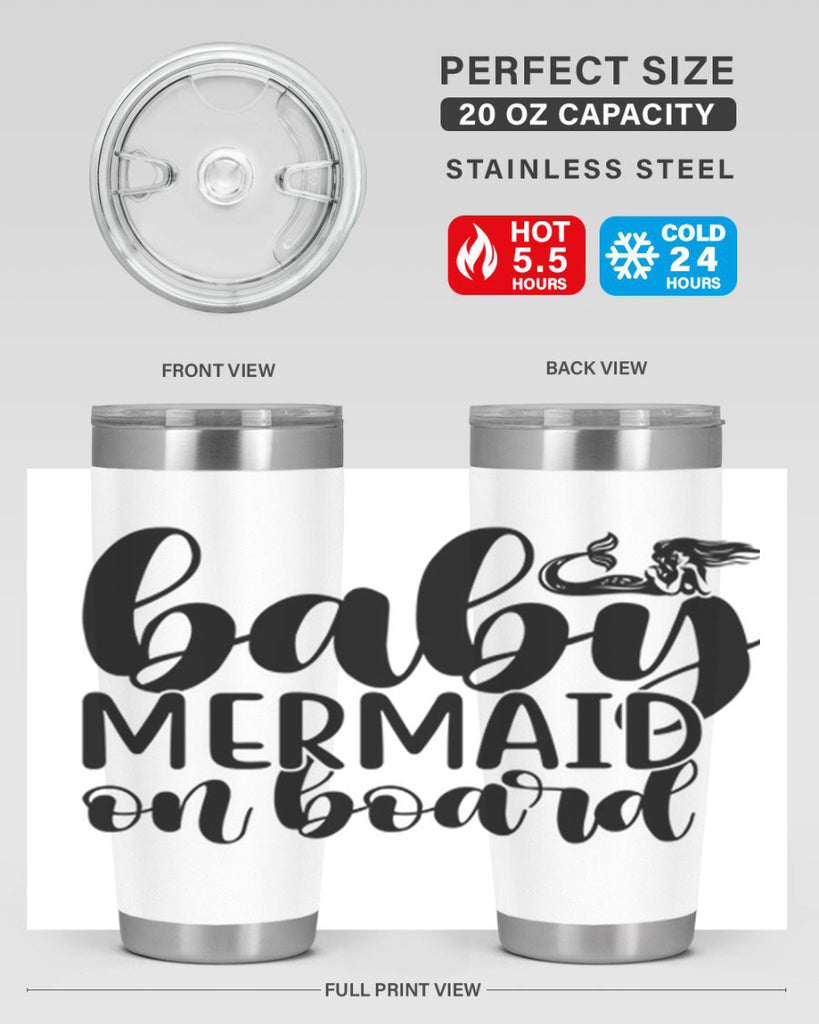 Baby mermaid on board 41#- mermaid- Tumbler