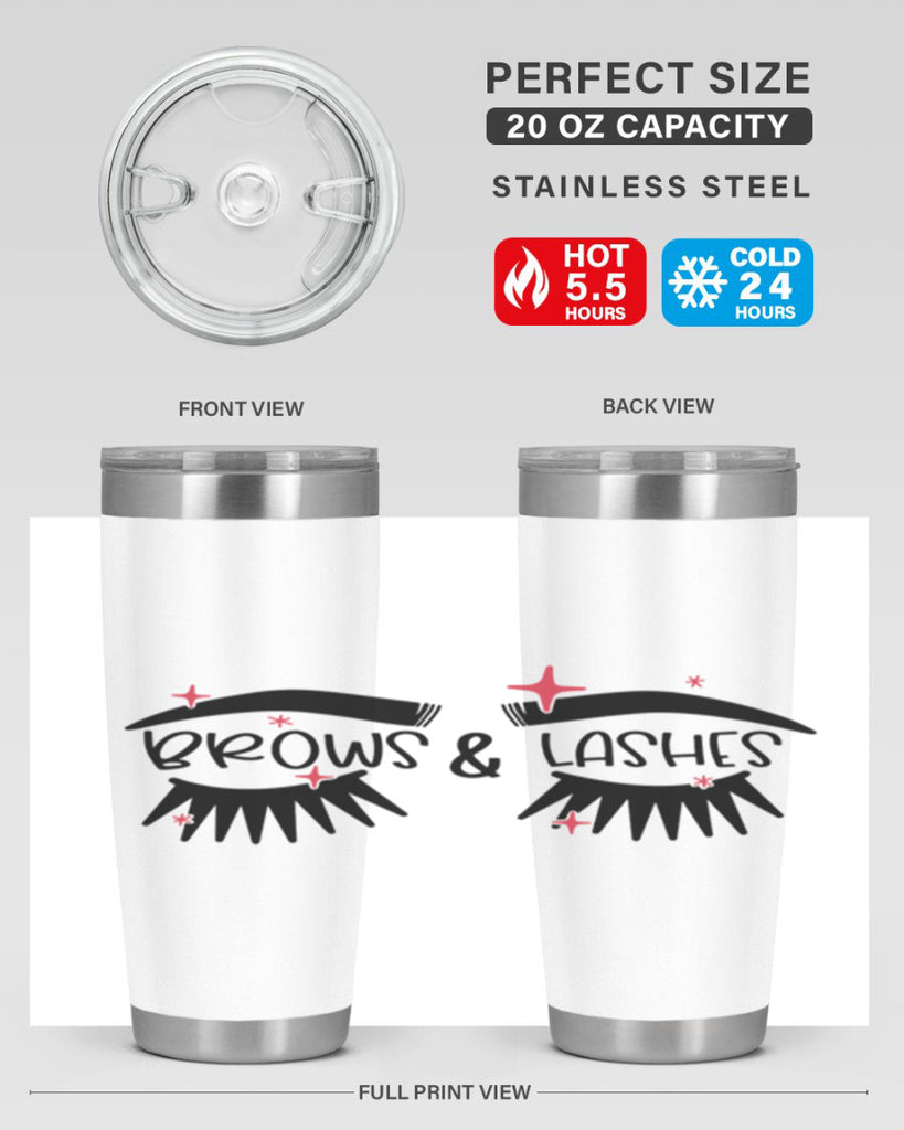 Brows Lashes Style 123#- make up- Tumbler