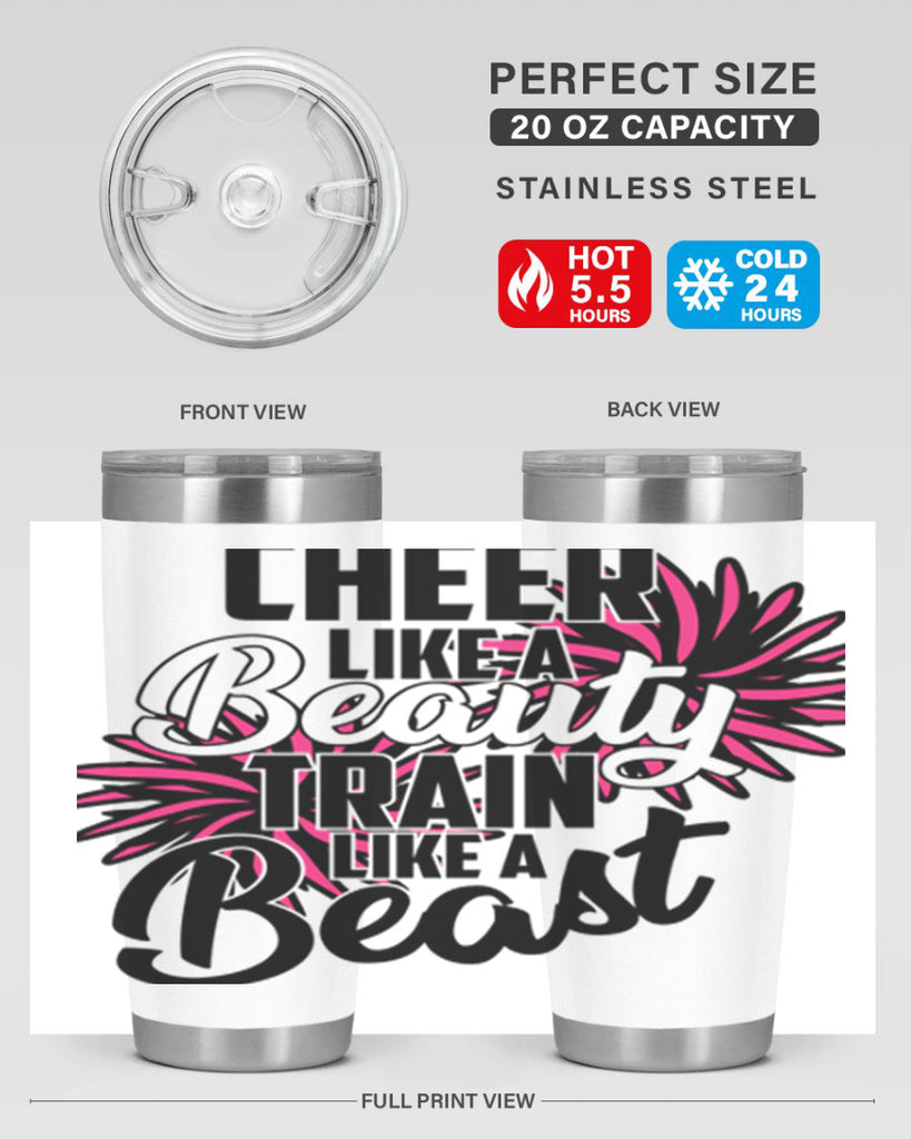 Cheer like a Beauty Train like a Beast 1388#- cheer- Tumbler
