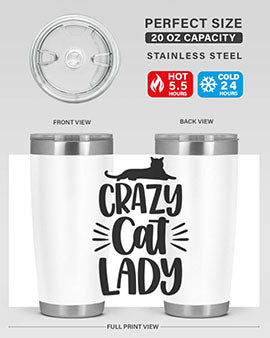 Crazy Cat Lady Style 92#- cat- Tumbler