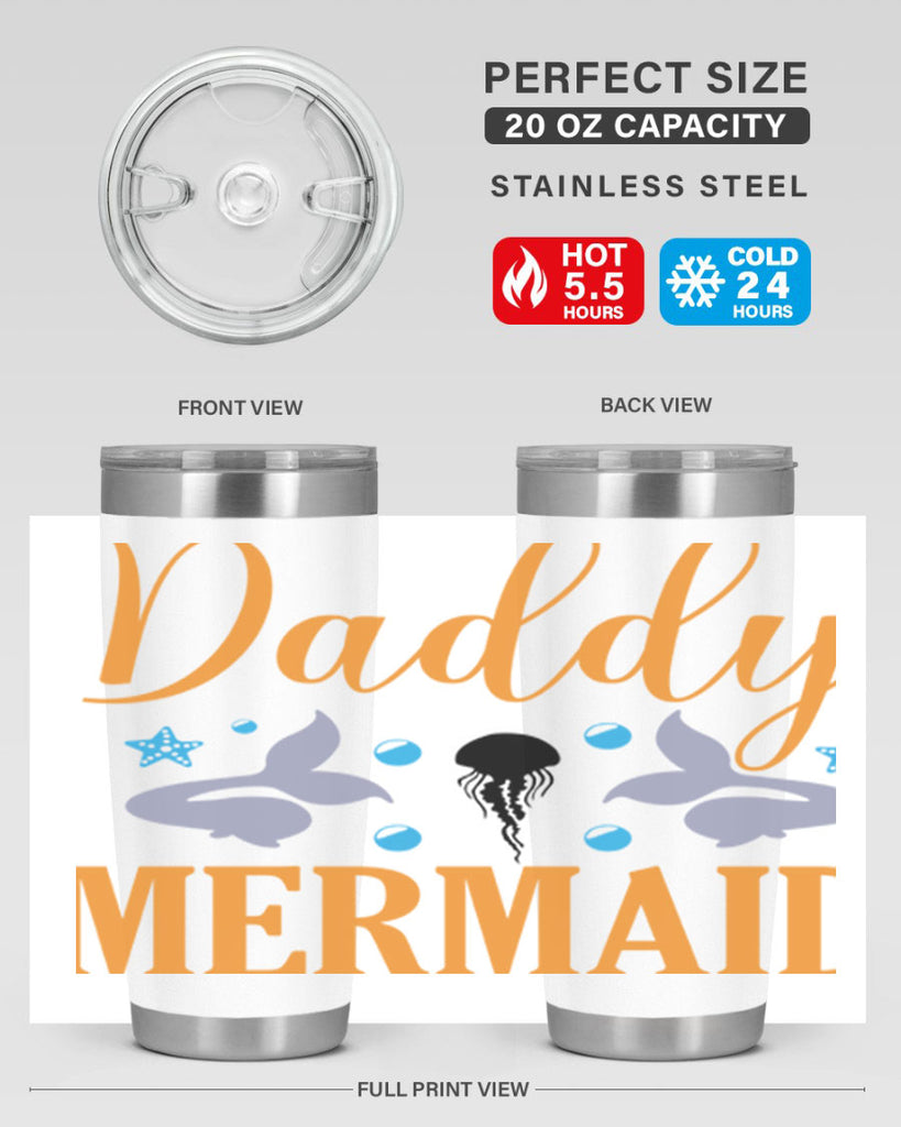 Daddy Mermaid Design 113#- mermaid- Tumbler