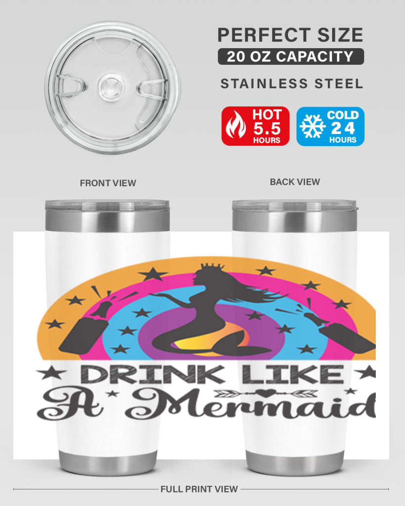 Drink like a mermaid 150#- mermaid- Tumbler