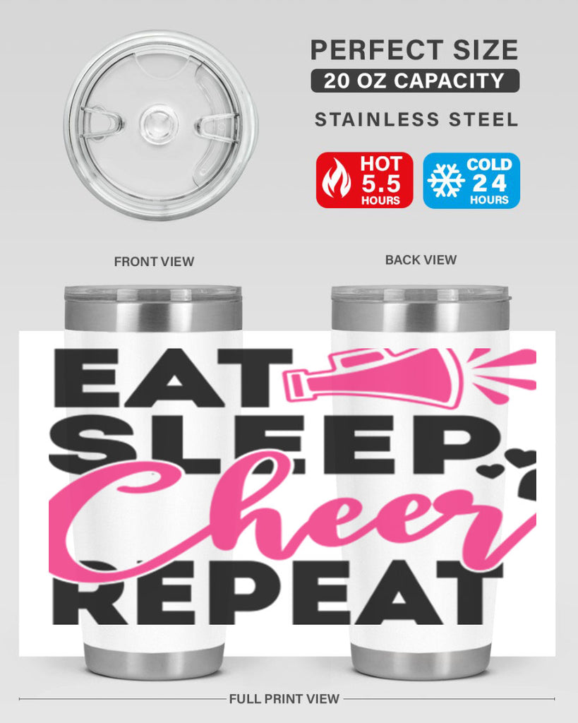 Eat Sleep Cheer Repeate 1315#- cheer- Tumbler