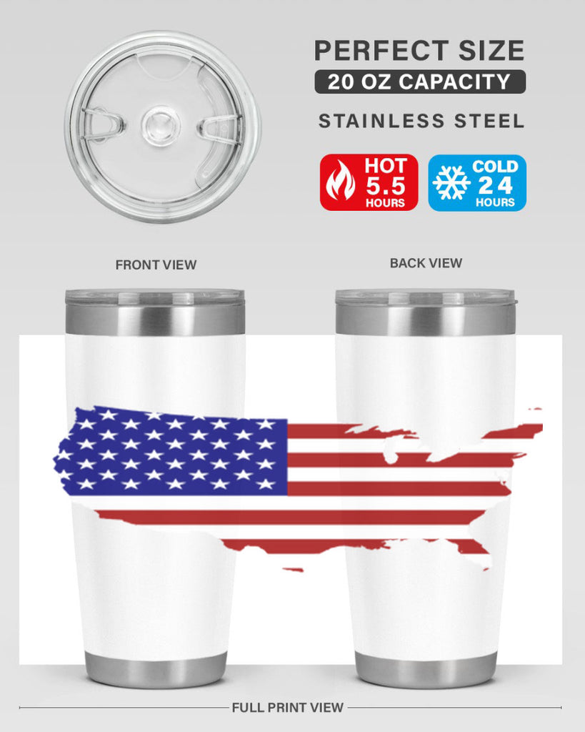 Flag With Map Style 50#- Fourt Of July- Tumbler