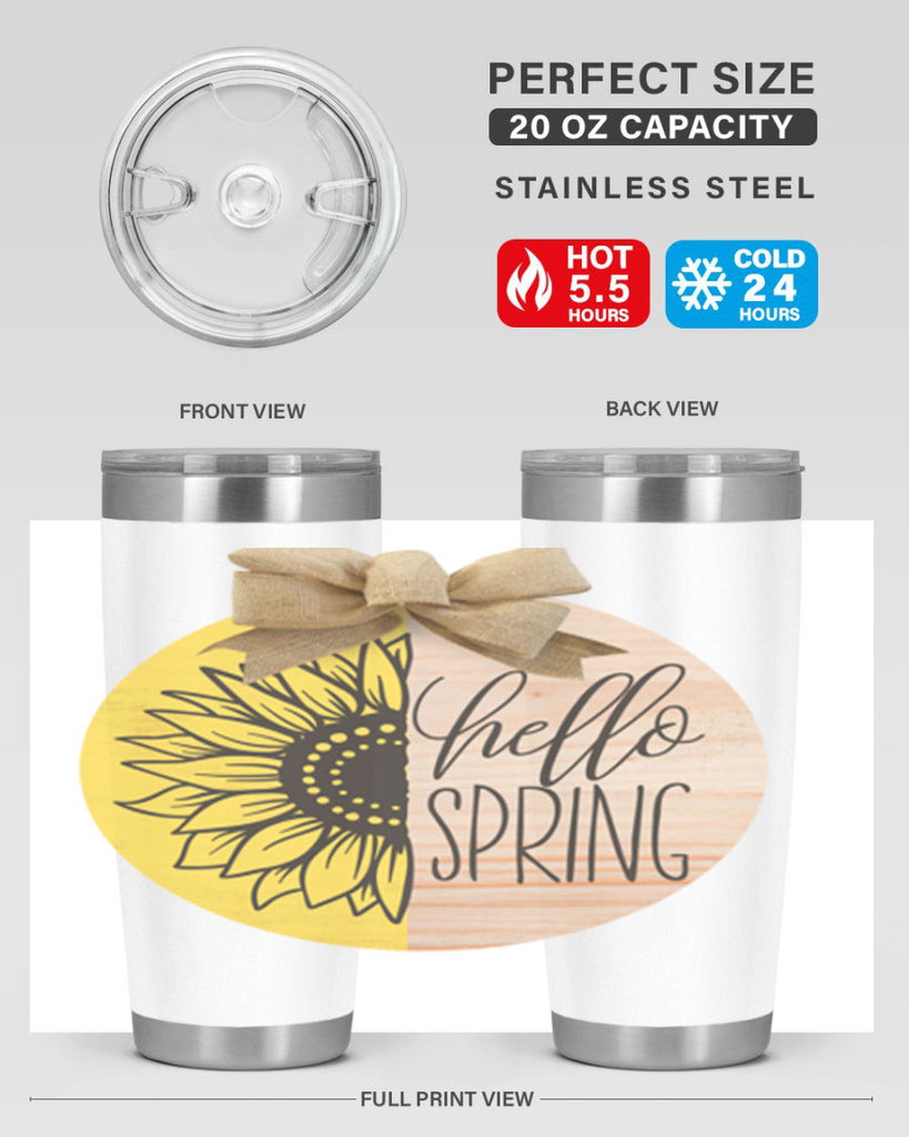 Hello spring half sunflower Mockup198#- spring- Tumbler