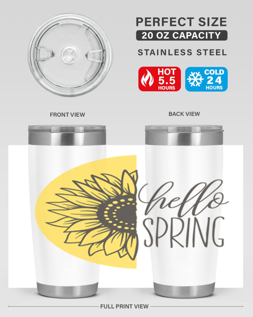 Hello spring half sunflower199#- spring- Tumbler