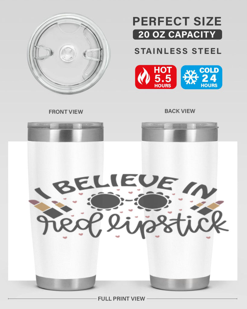 I Believe In Red Lipstick 105#- fashion- Cotton Tank