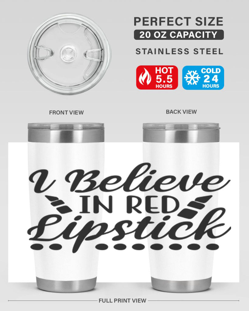 I Believe In Red Lipstick 106#- fashion- Cotton Tank