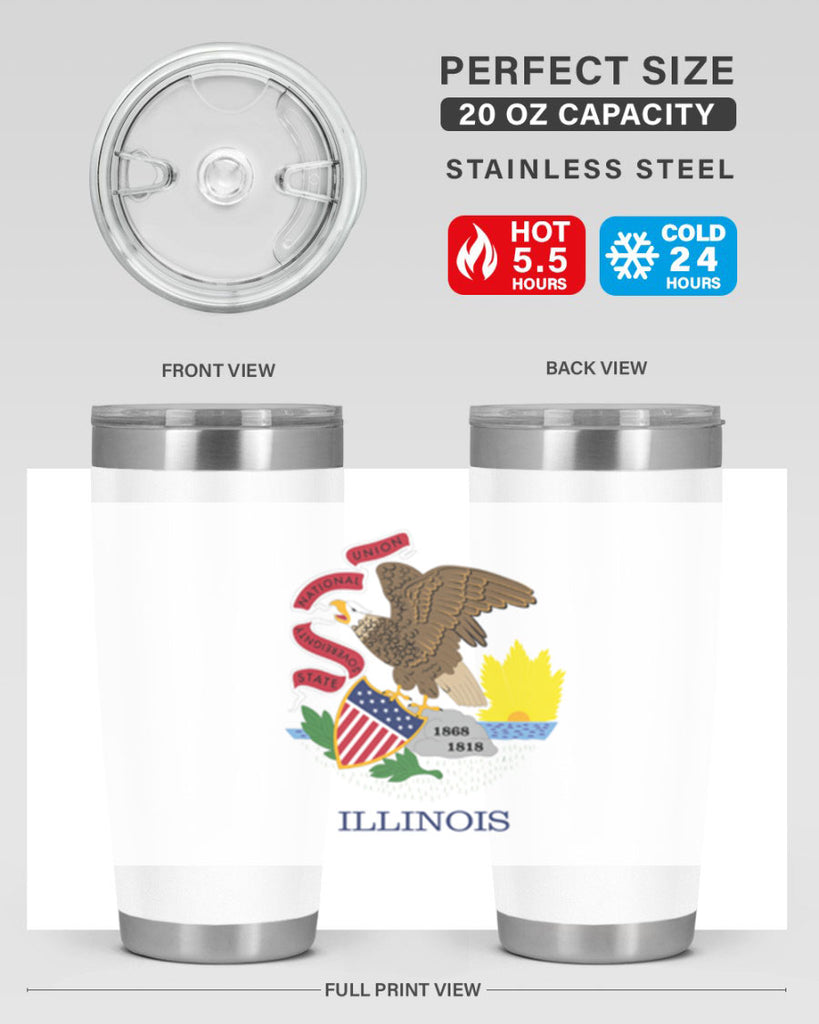 Illinois 39#- Us Flags- Tumbler