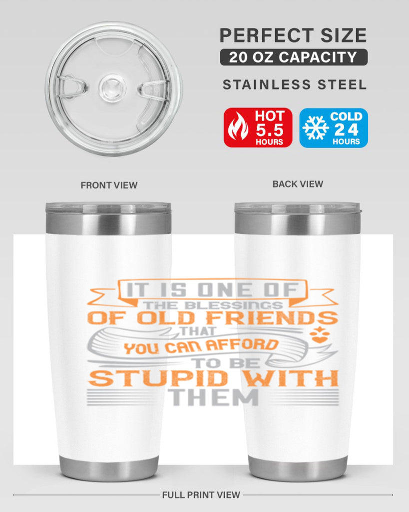 It is one of the blessings of old friends that you can afford to be stupid with them Style 77#- Best Friend- Tumbler