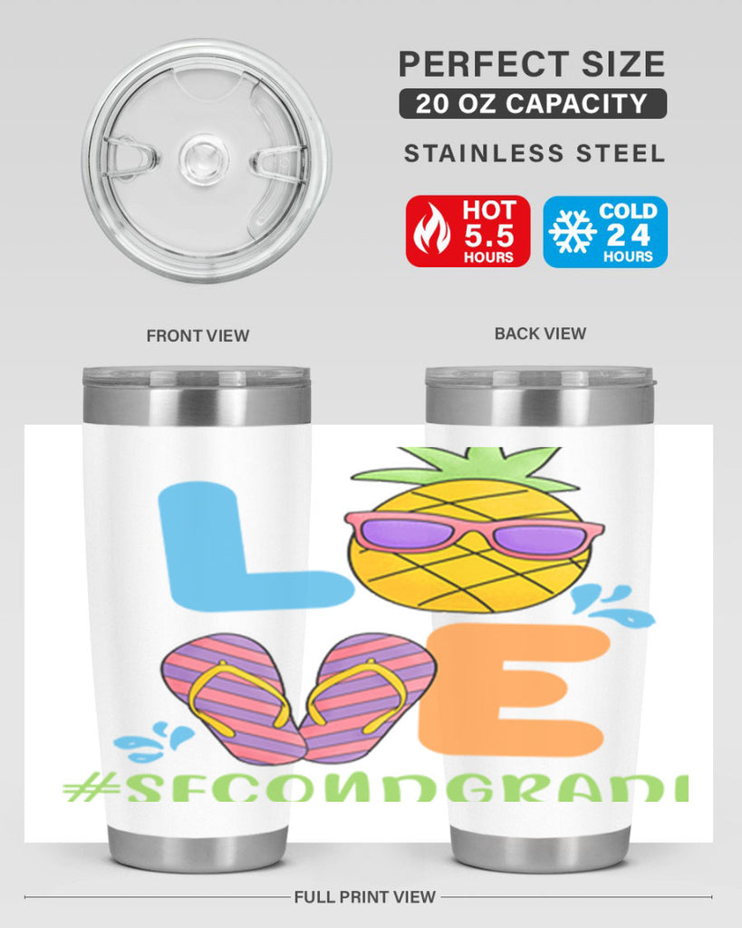 LOVE 2nd Grade Summer Pineapple 17#- second grade- Tumbler