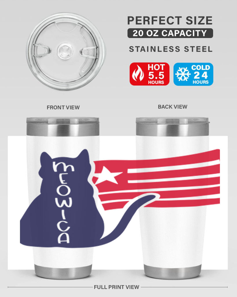 Meowica Style 166#- Fourt Of July- Tumbler