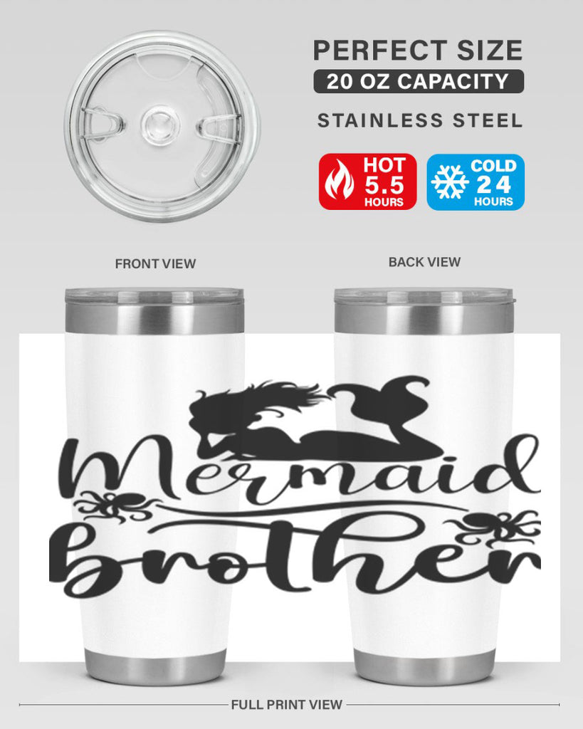 Mermaid Brother 355#- mermaid- Tumbler