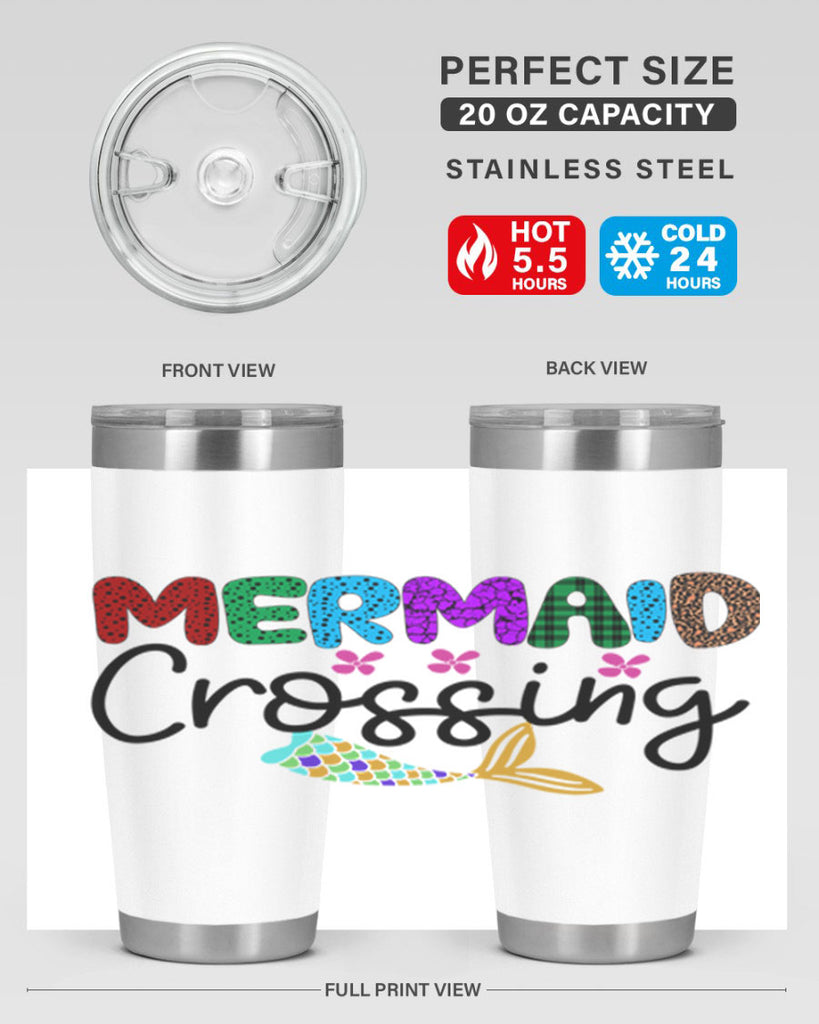 Mermaid Crossing 399#- mermaid- Tumbler