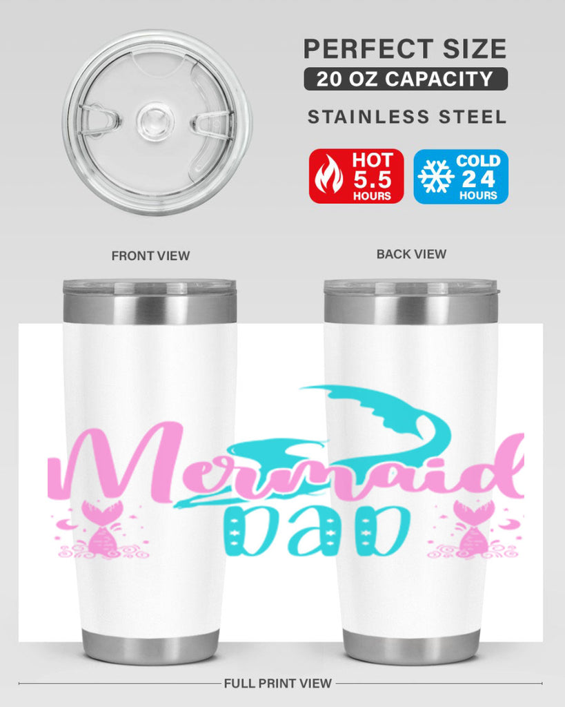 Mermaid Dad 356#- mermaid- Tumbler