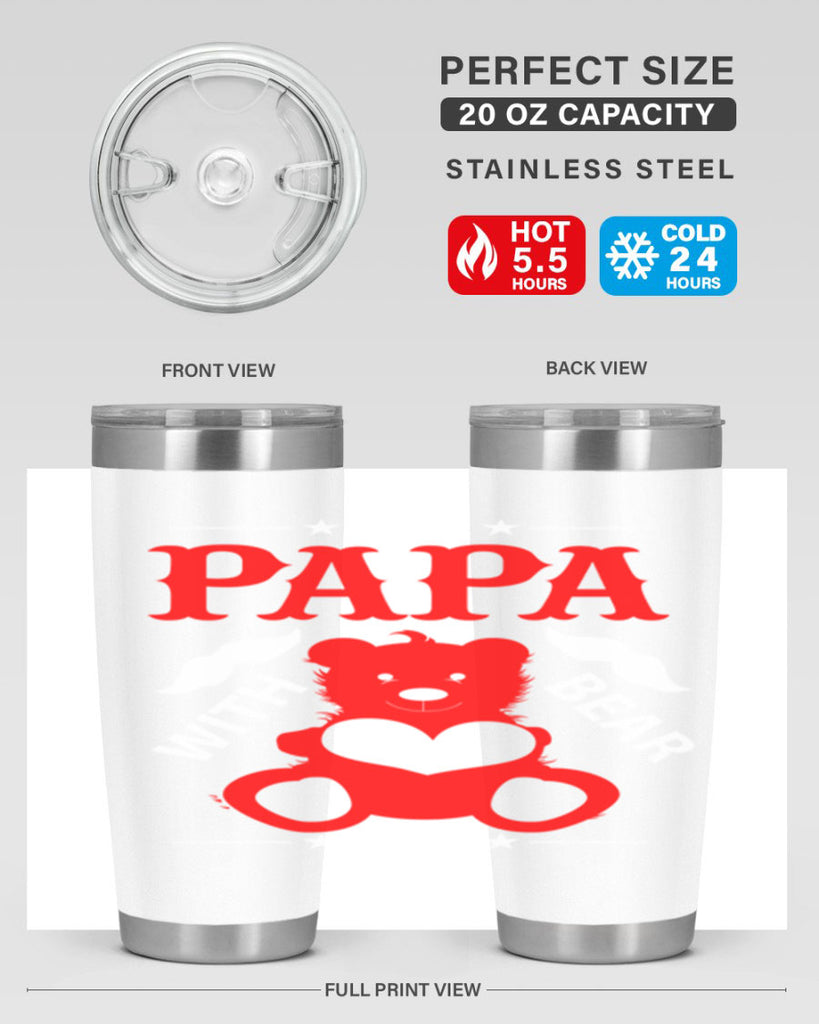 PAPA WITH BEAR 112#- grandpa - papa- Tumbler