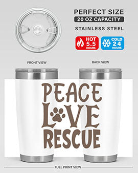 Peace Love Rescue Style 23#- cat- Tumbler