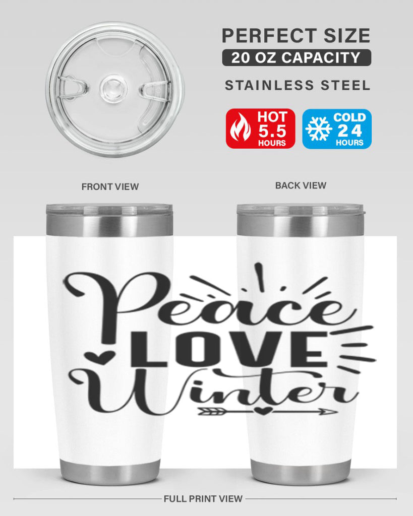 Peace Love Winter 331#- winter- Tumbler