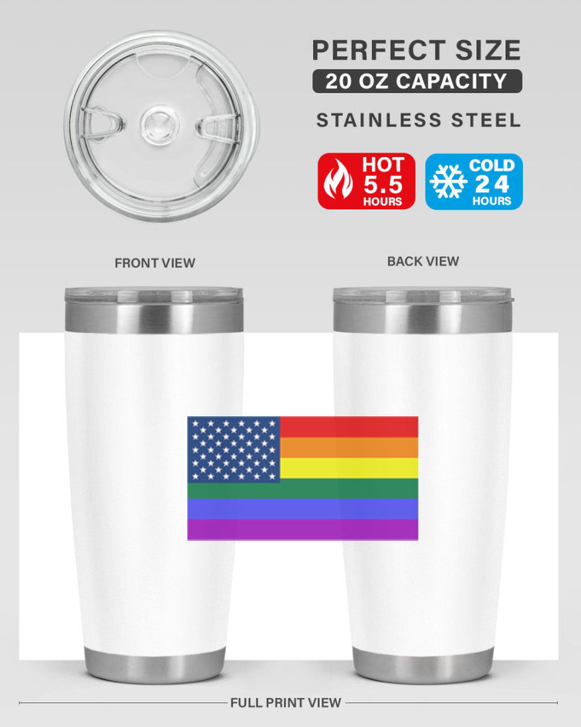Rainbow american flag 11#- lgbt- Tumbler