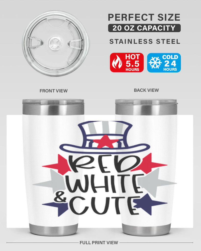 Red White Cute Style 169#- Fourt Of July- Tumbler