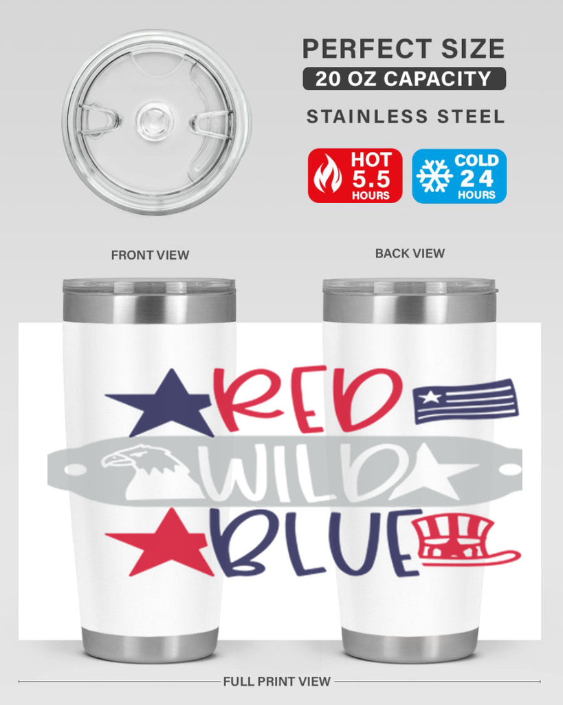Red Wild Blue Style 171#- Fourt Of July- Tumbler