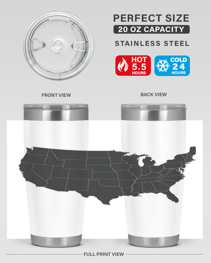 Separate Color Map Style 71#- Fourt Of July- Tumbler