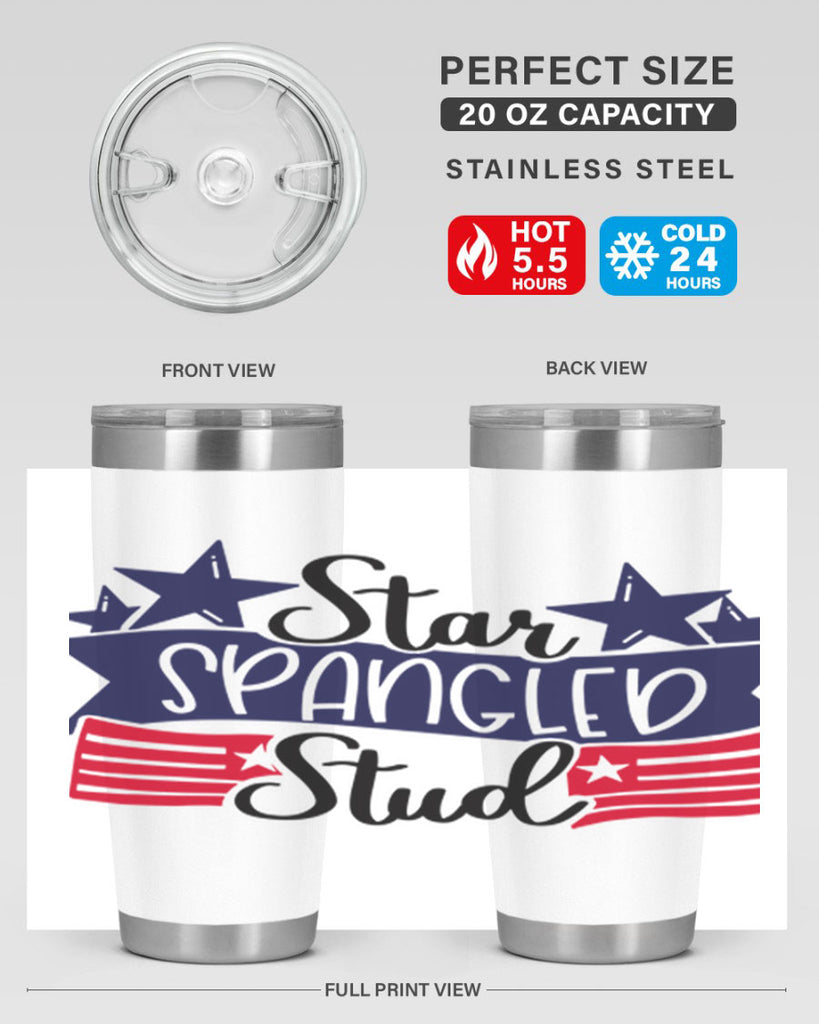 Star Spangled Stud Style 173#- Fourt Of July- Tumbler