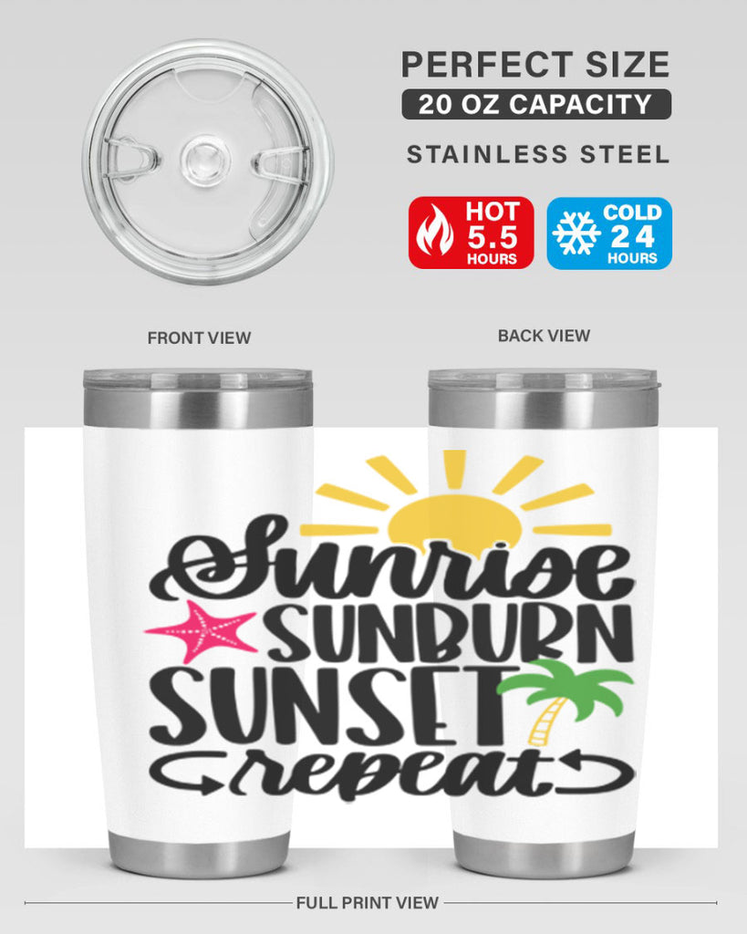 Sunrise Sunburn Sunset Repeat Style 16#- summer- Tumbler