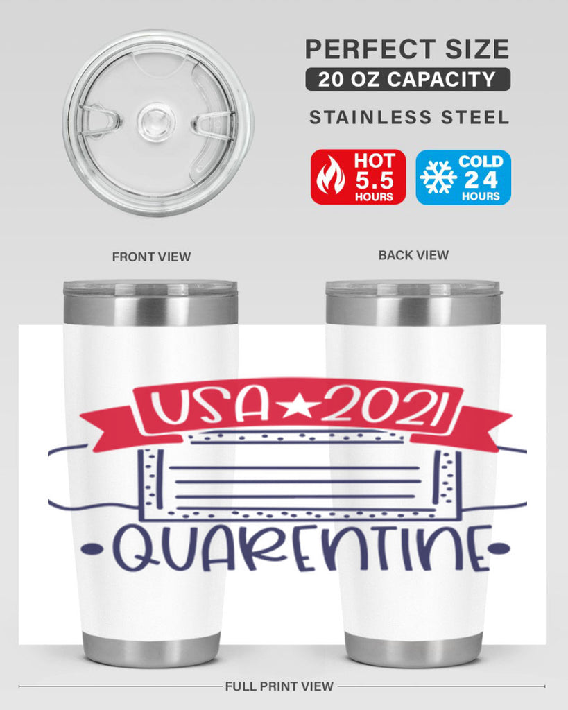 USA Quarentine Style 183#- Fourt Of July- Tumbler