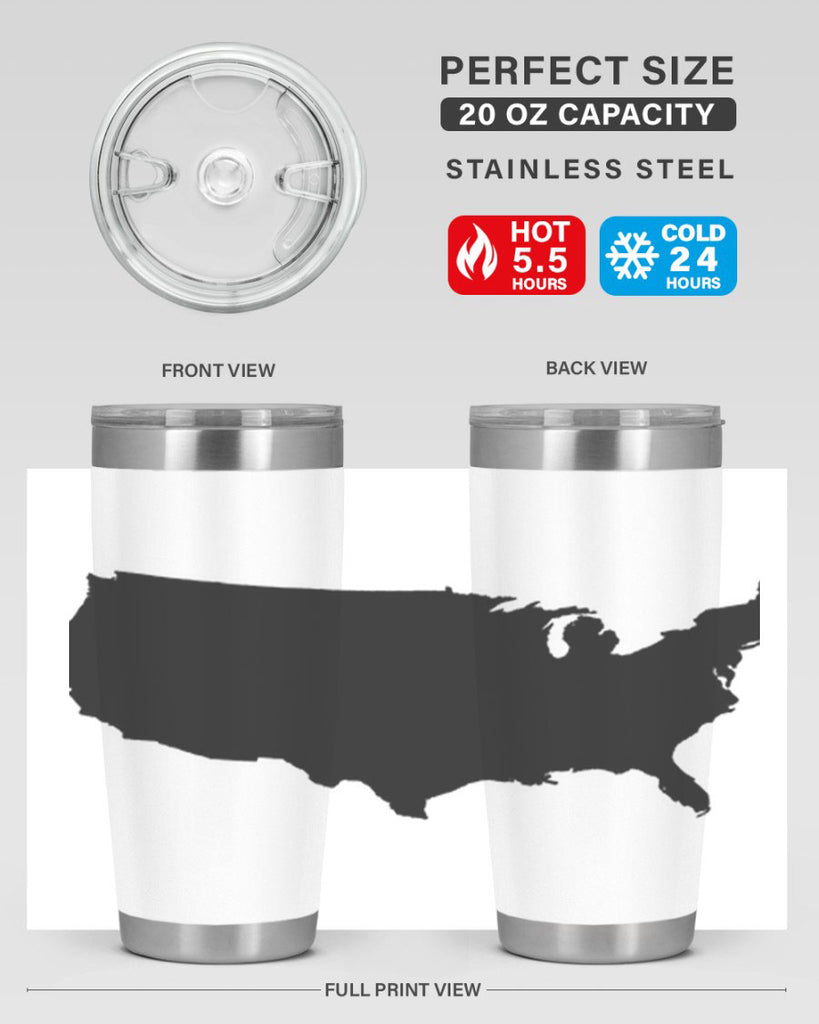 USA Solid Map Style 76#- Fourt Of July- Tumbler