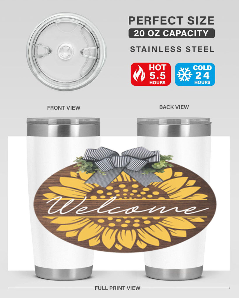 Welcome Sunflower Mockup584#- spring- Tumbler