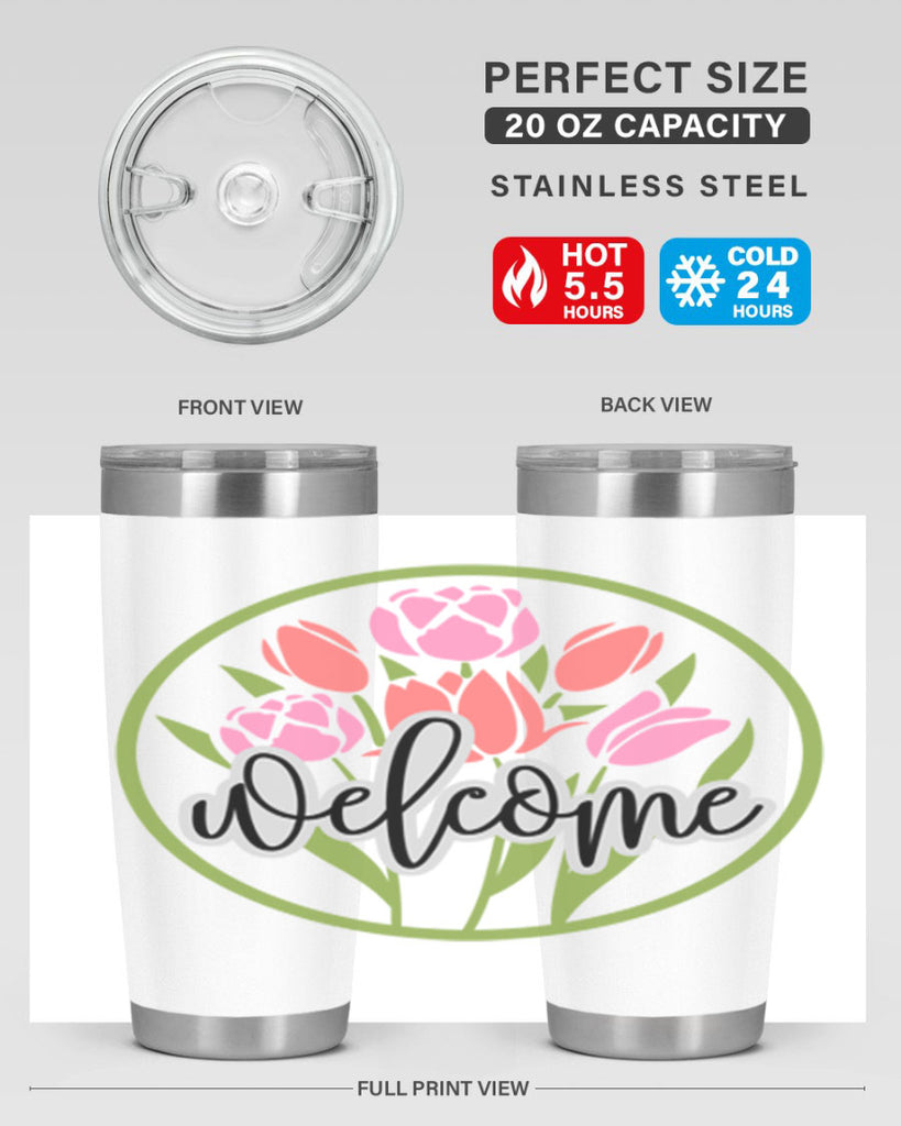 Welcome flowers bouquet571#- spring- Tumbler