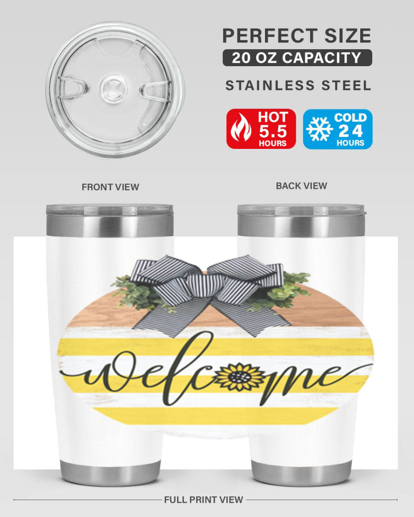 Welcome with sunflower Mockup591#- spring- Tumbler
